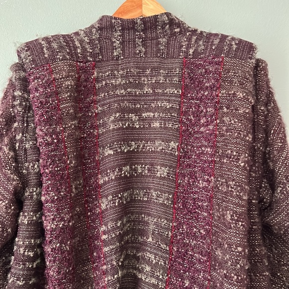 Nikos • Vintage 70s-80s Handwoven Art Knit Purple Sweater Blazer Jacket One Size - Picture 11 of 17